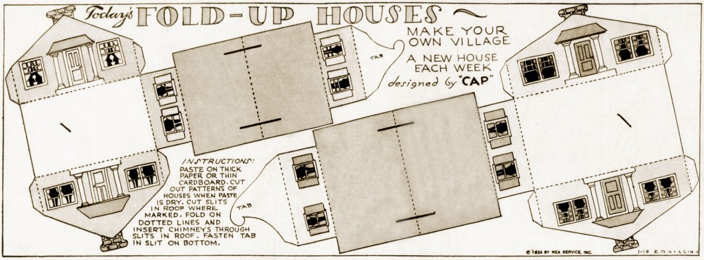 Fold-Up Houses — Make Your Own Village, 1934 – Q is For Quilter